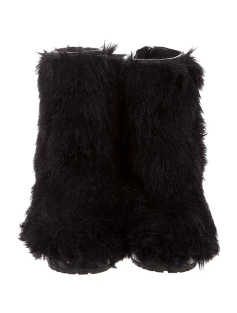 chanel faux fur boots|chanel shoes website.